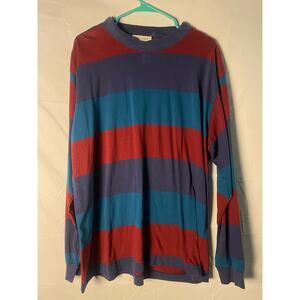 St John’s Bay Multicolor Striped Crewneck Long Sleeve Shirt Men's Size XL